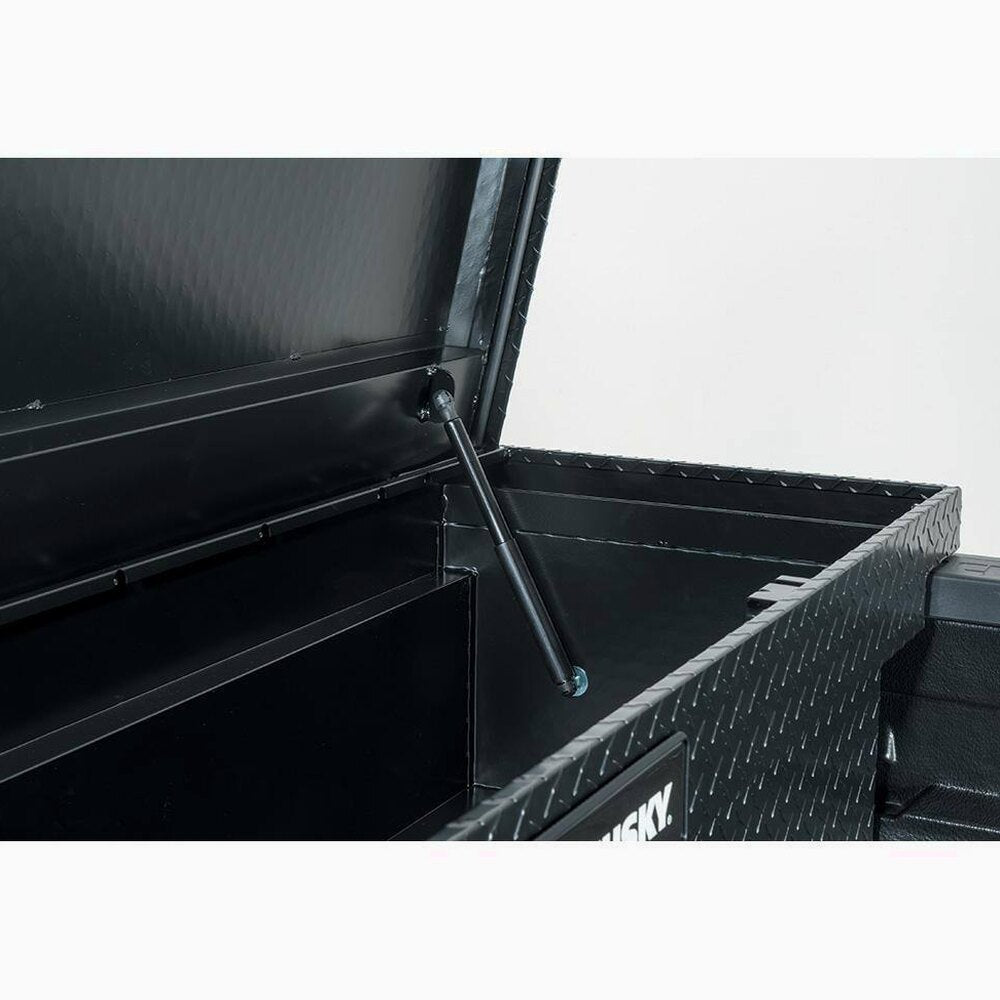 Husky Low Profile Black Aluminum Truck Tool Box for Mid-Size Trucks