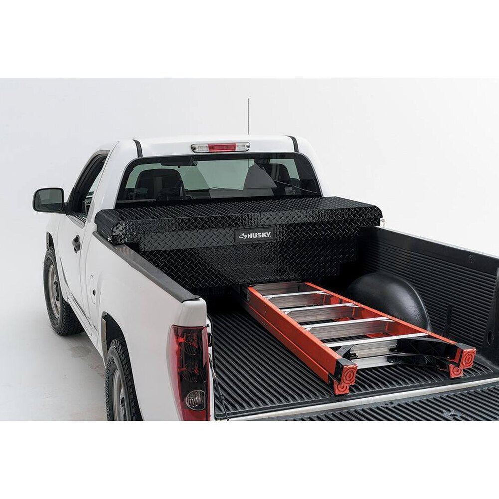 Husky Low Profile Black Aluminum Truck Tool Box for Mid-Size Trucks
