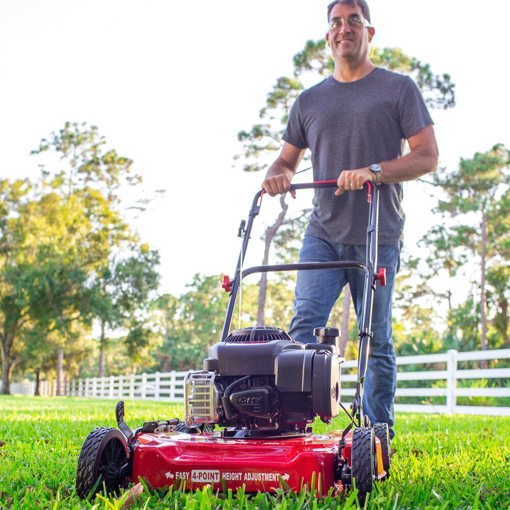 Hyper Tough 20" Gas Push Lawn Mower with 125cc Briggs &amp; Stratton Engine, Prime N Pull Start, 5-Position Height Adjustment