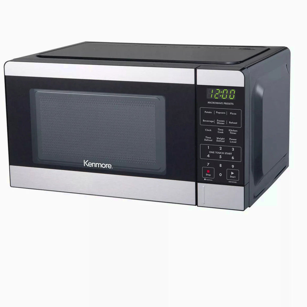 Kenmore 0.7 Cu Ft Stainless Steel Countertop Microwave Oven, 700W, Digital Display, 10 Power Levels