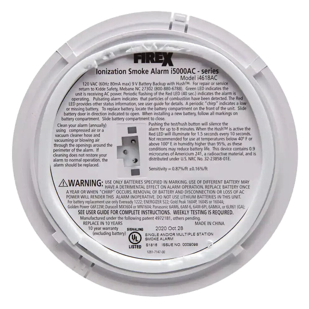 Kidde Firex i4618 4-Pack Hardwired Ionization Smoke Detectors with Battery Backup