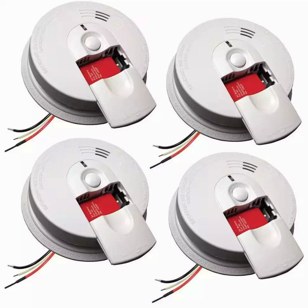 Kidde Firex i4618 4-Pack Hardwired Ionization Smoke Detectors with Battery Backup