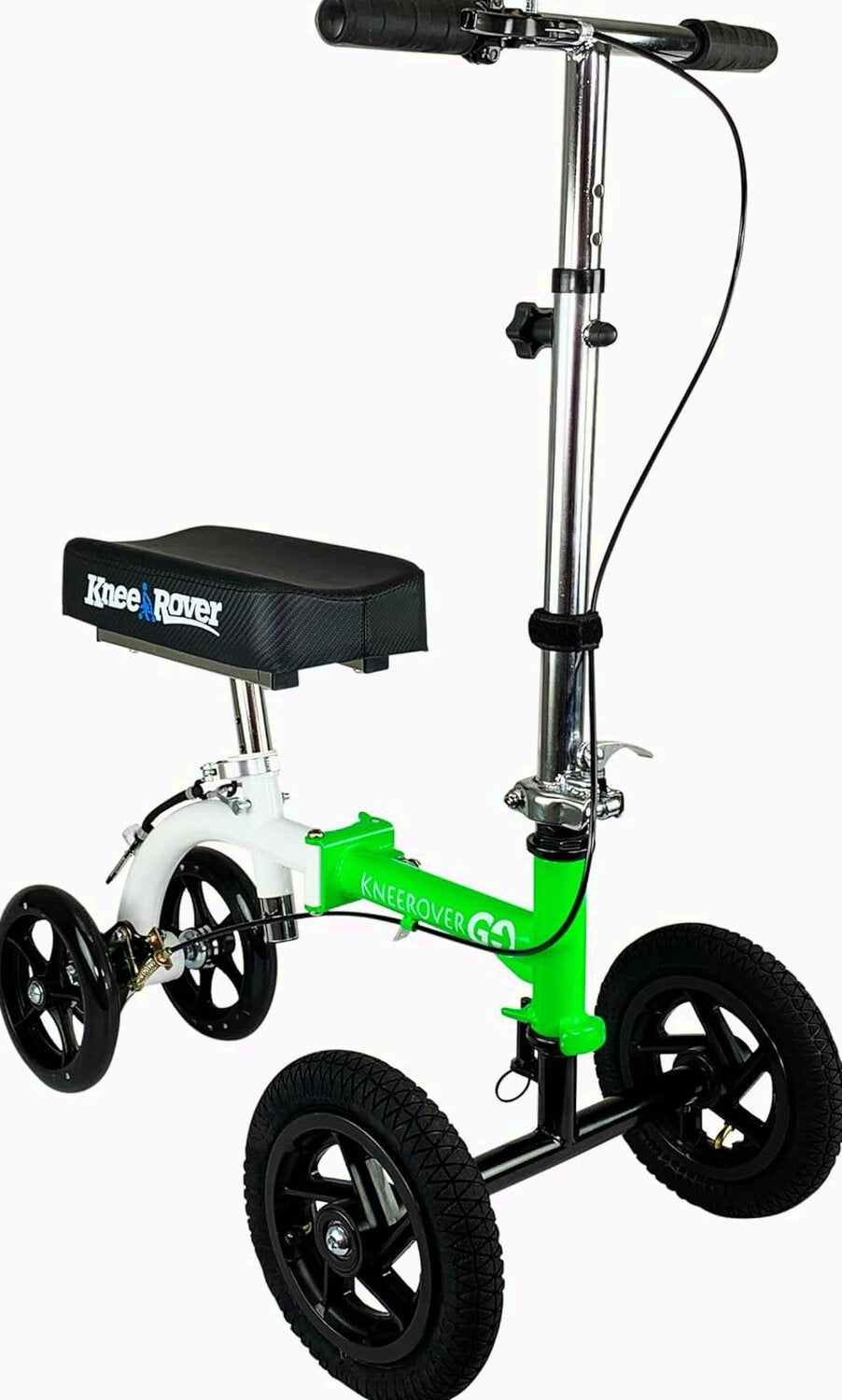 KneeRover GO HYBRID All Terrain Compact Knee Scooter for Adults - Race Car Green, Adjustable, Heavy Duty, Ideal for Foot Injuries and Recovery