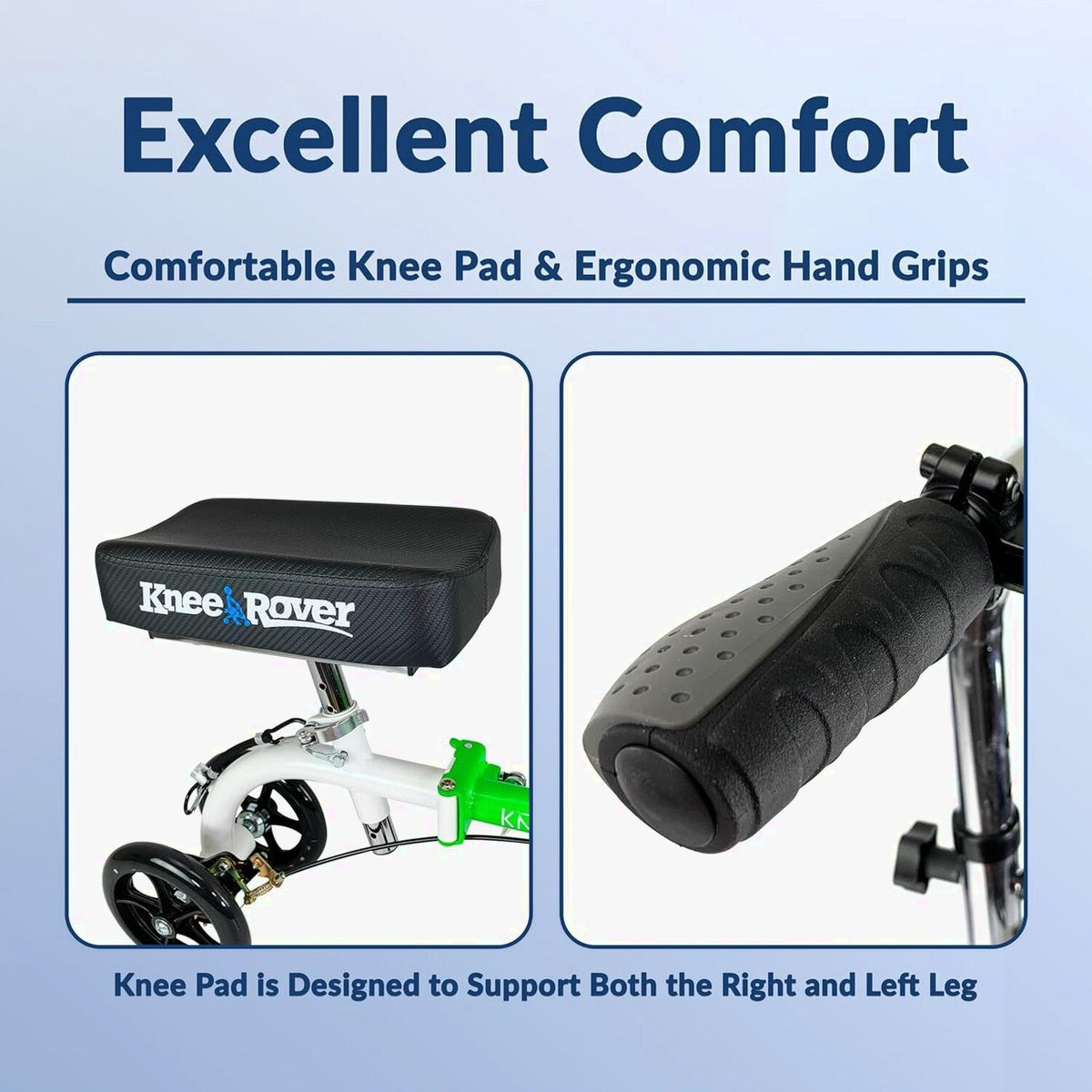 KneeRover GO HYBRID All Terrain Compact Knee Scooter for Adults - Race Car Green, Adjustable, Heavy Duty, Ideal for Foot Injuries and Recovery