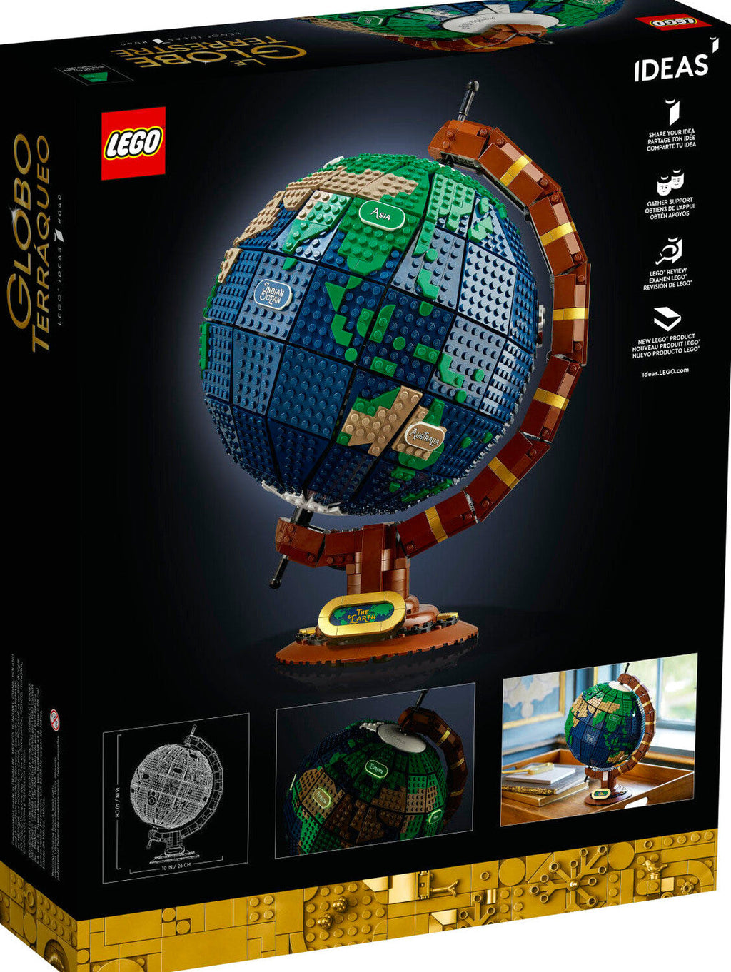 LEGO Ideas The Globe 21332 Toy Building Kit, 2585 Pieces, Creative Educational Model
