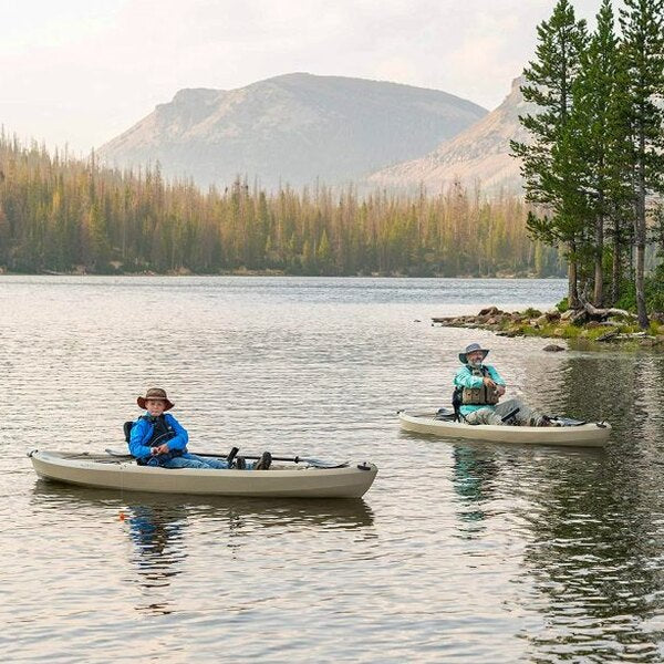 Lifetime Tamarack Angler 100 Fishing Kayak 10ft 2-Pack with Paddles - UV-Protected HDPE, Adjustable Seat, Rod Holders, Tan