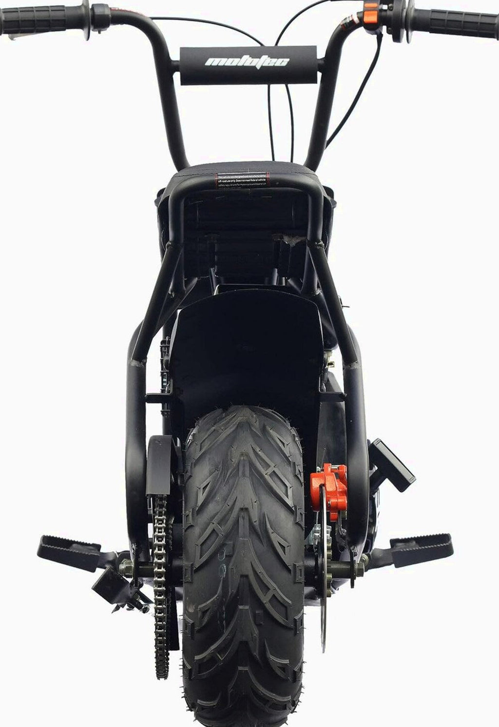 MotoTec 105CC 3.5HP Mini Bike, Black, Alloy Steel, 23mph Speed, Indoor Use, Distance Monitor, 185lbs Capacity