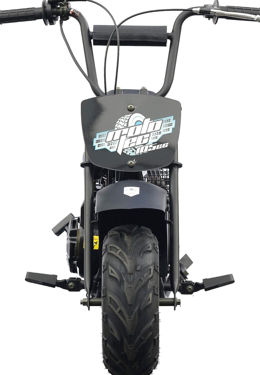 MotoTec 105CC 3.5HP Mini Bike, Black, Alloy Steel, 23mph Speed, Indoor Use, Distance Monitor, 185lbs Capacity