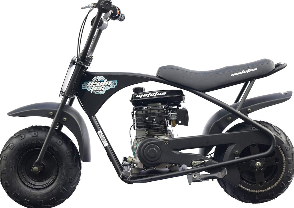 MotoTec 105CC 3.5HP Mini Bike, Black, Alloy Steel, 23mph Speed, Indoor Use, Distance Monitor, 185lbs Capacity