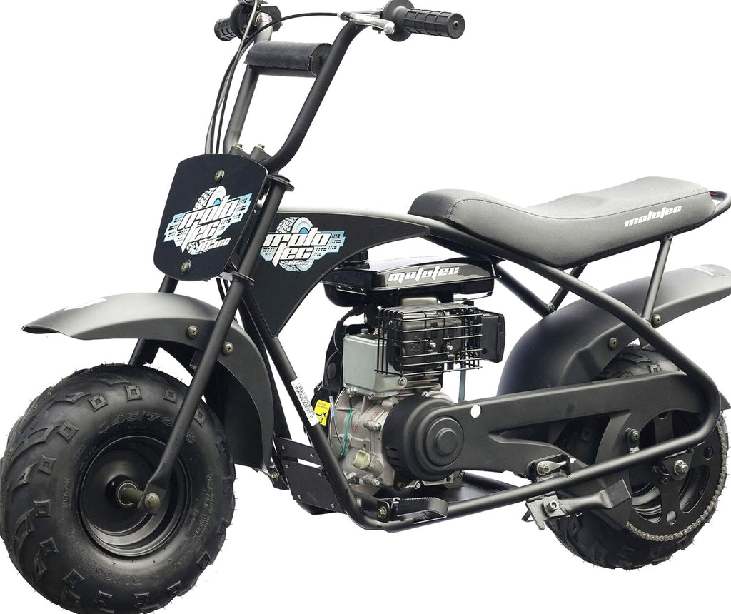 MotoTec 105CC 3.5HP Mini Bike, Black, Alloy Steel, 23mph Speed, Indoor Use, Distance Monitor, 185lbs Capacity