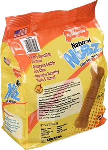 Nylabone Natural Nubz Edible Dog Chews, 22 Count, Dental Health, 2-Pack, 5.2 lb Total