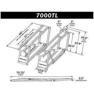 QuickJack 7000TL Portable Car Lift for Trucks &amp; SUVs, 7000 lbs Capacity, 27" Lift Height, Automatic Safety Locks