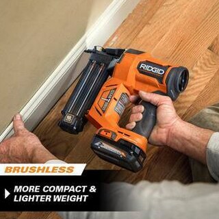 RIDGID 18V Brushless Cordless Nailer Combo Kit with Brad &amp; Finish Nailers, Battery &amp; Charger