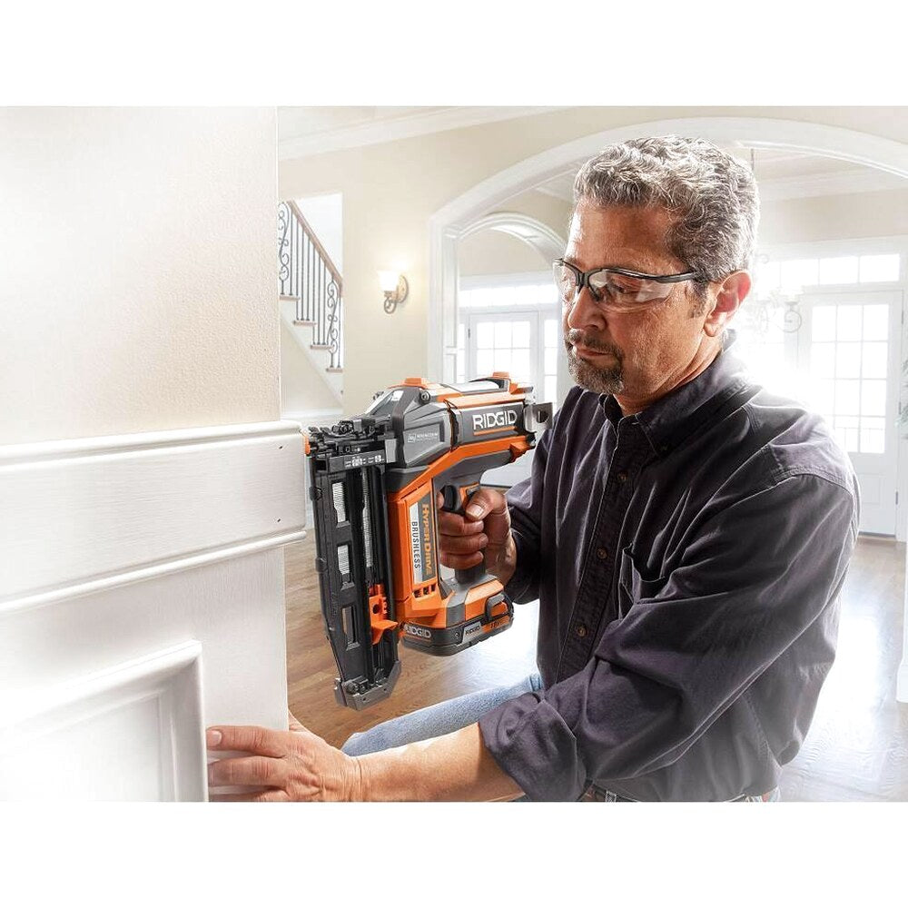 RIDGID 18V Brushless Cordless Nailer Combo Kit with Brad &amp; Finish Nailers, Battery &amp; Charger