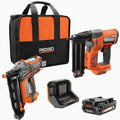 RIDGID 18V Brushless Cordless Nailer Combo Kit with Brad &amp; Finish Nailers, Battery &amp; Charger