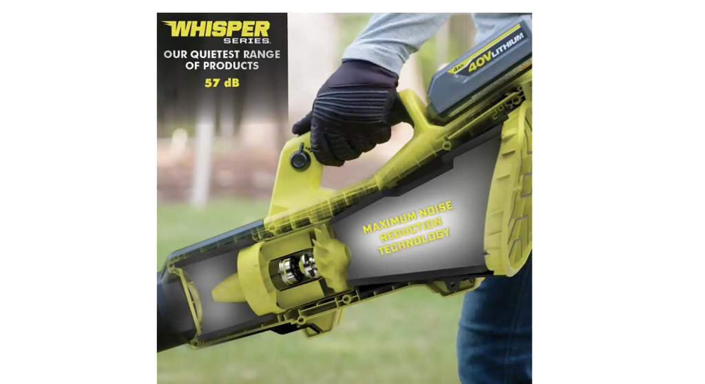 RYOBI 40V HP Brushless Cordless Leaf Blower, 730 CFM, 190 MPH, Includes 2x 4.0 Ah Batteries &amp; Charger, 57 dB Quiet