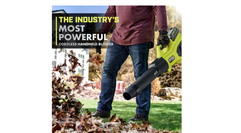 RYOBI 40V HP Brushless Cordless Leaf Blower, 730 CFM, 190 MPH, Includes 2x 4.0 Ah Batteries &amp; Charger, 57 dB Quiet