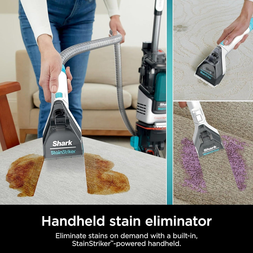 Shark CarpetXpert EX201 Carpet Cleaner, Cyan - Powerful Suction, StainStriker Tech, Pet Stain Removal, Includes Tools