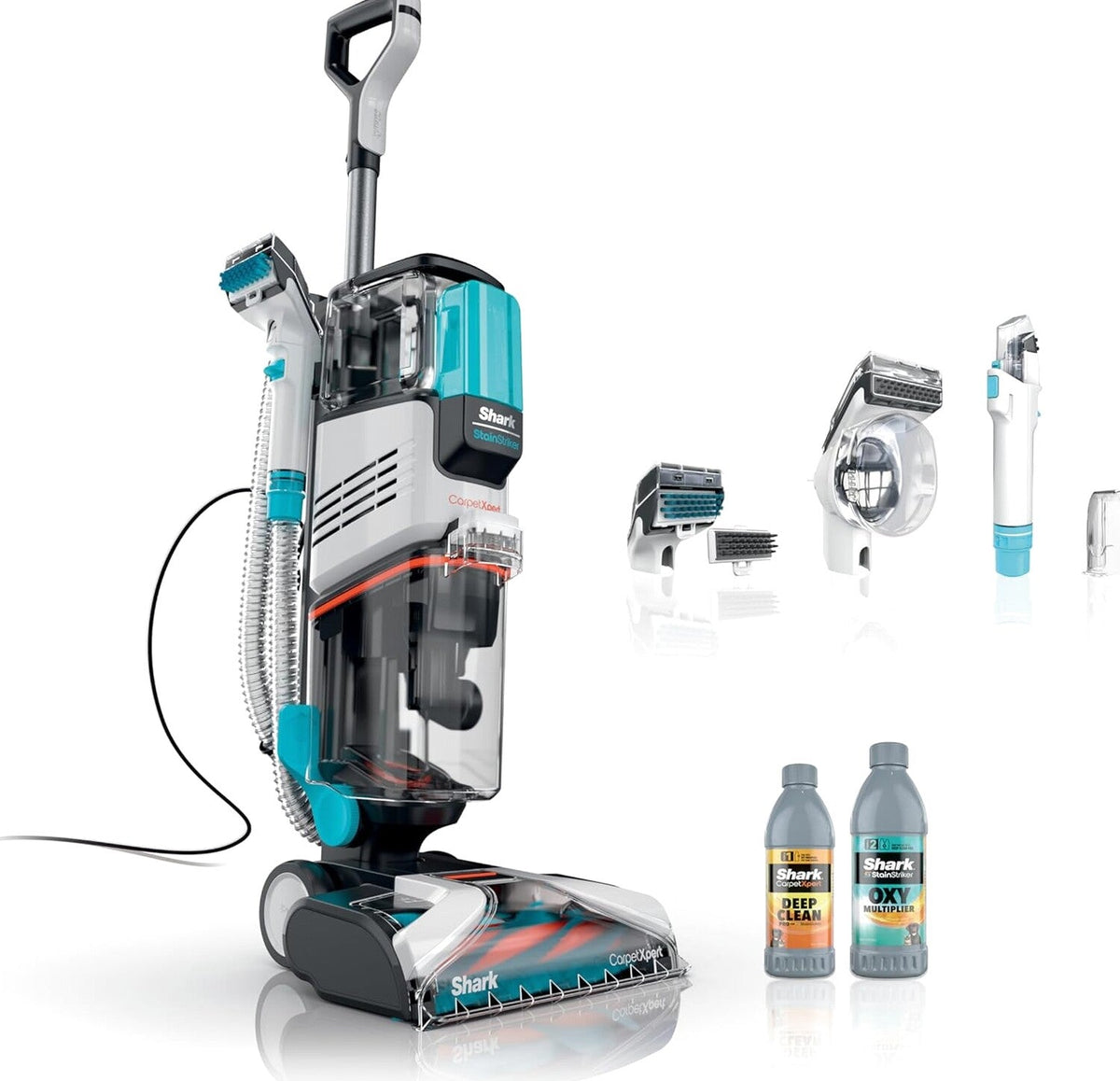 Shark CarpetXpert EX201 Carpet Cleaner, Cyan - Powerful Suction, StainStriker Tech, Pet Stain Removal, Includes Tools