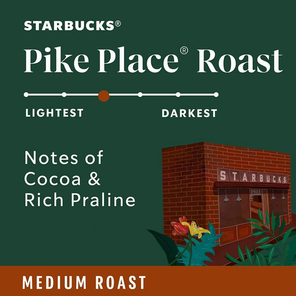 Starbucks Pike Place Roast Medium Coffee K-Cups, 96-Count, 100% Arabica, Keurig Compatible