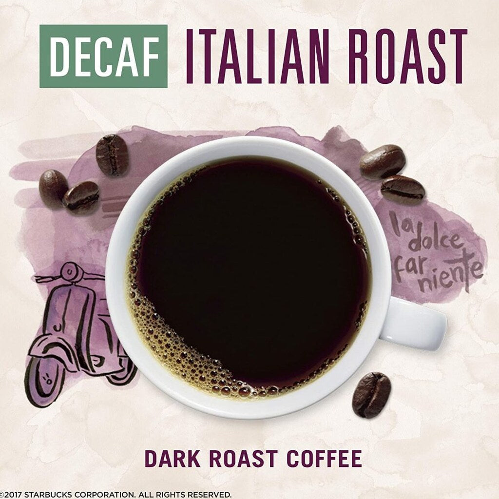 Starbucks VIA Instant Decaf Italian Roast Coffee, Dark Roast, 100% Arabica, 50 Packets