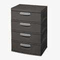 Sterilite Heavy-Duty 4 Drawer Plastic Storage Unit, Flat Gray, BPA-Free