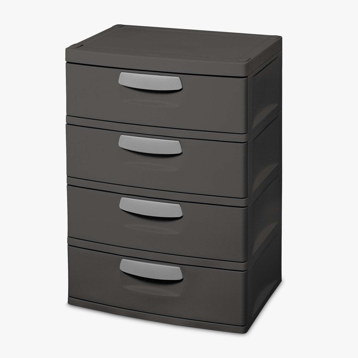 Sterilite Heavy-Duty 4 Drawer Plastic Storage Unit, Flat Gray, BPA-Free