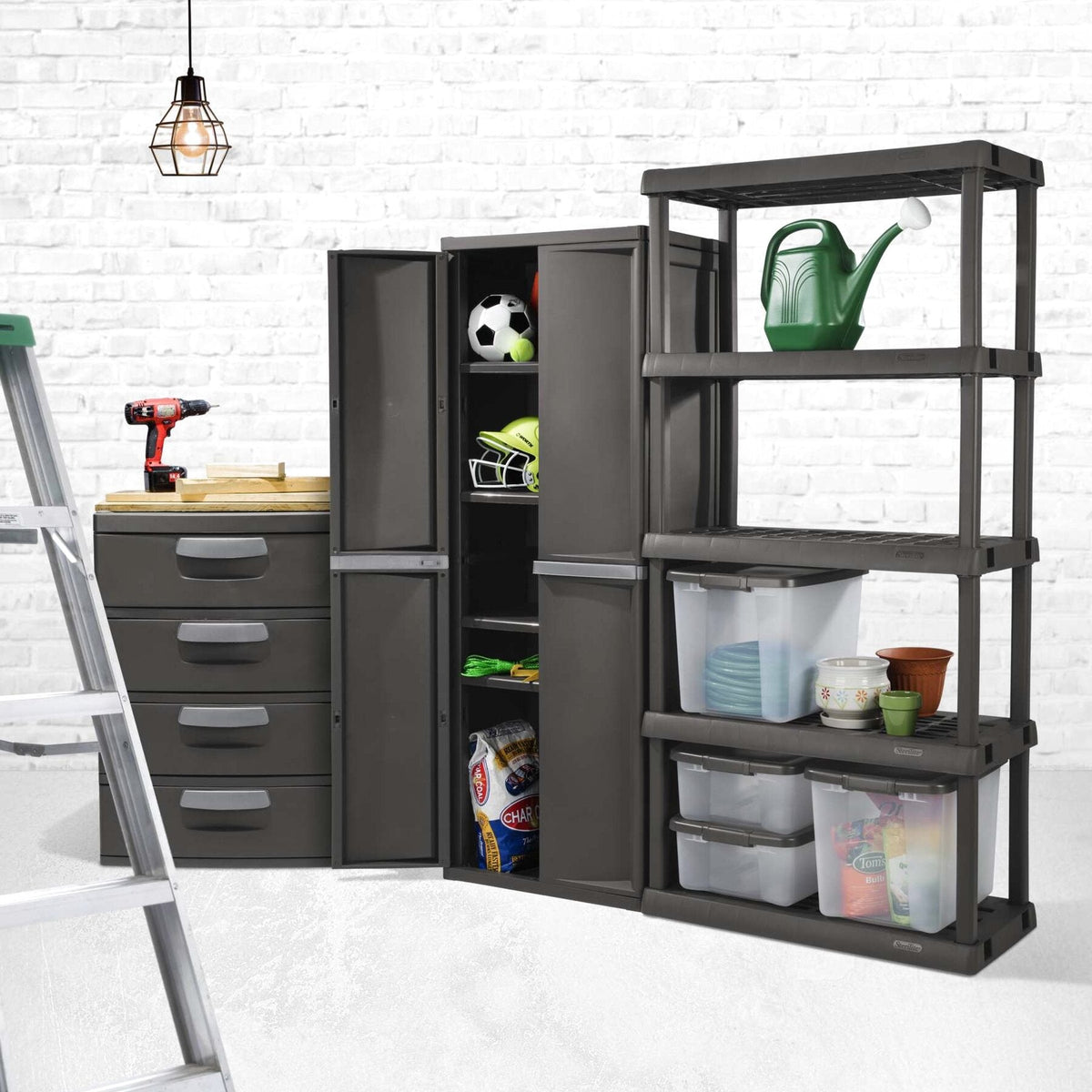 Sterilite Heavy-Duty 4 Drawer Plastic Storage Unit, Flat Gray, BPA-Free