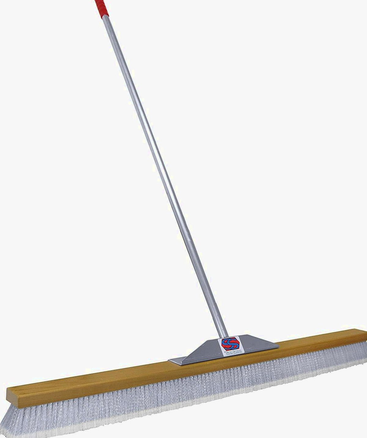 Super Sweeper 48" Gray Flagged Broom - Durable Welded Design, Heavy Textured Bristles for Fine Dirt on Smooth Surfaces
