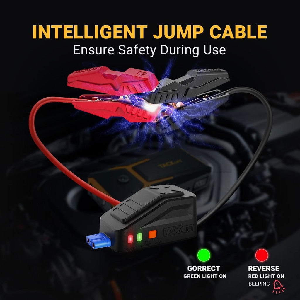 TACKLIFE T8 Car Jump Starter 800A 18000mAh for 7.0L Gas &amp; 5.5L Diesel, 12V Battery Booster with Quick Charge &amp; Safety Features
