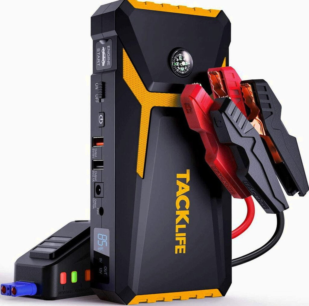 TACKLIFE T8 Car Jump Starter 800A 18000mAh for 7.0L Gas &amp; 5.5L Diesel, 12V Battery Booster with Quick Charge &amp; Safety Features