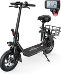 URBANMAX C1 Electric Scooter with Seat, 450W Motor, 22 Miles Range, Foldable, Dual Braking, Black