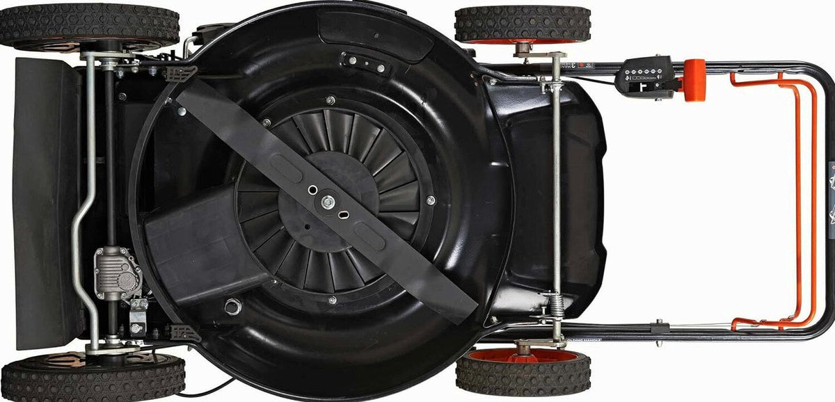 YARDMAX 22" Gas Self-Propelled Lawn Mower, 201cc, 6-Speed CVT, High Wheel RWD, 3-in-1, Black
